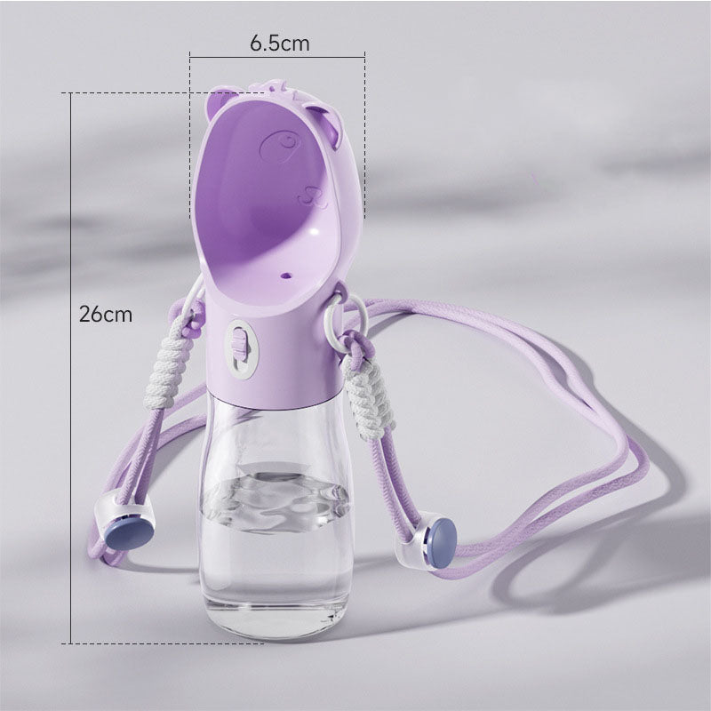 Botella portátil de agua y comida para perros y gatos