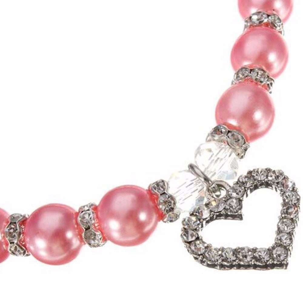 Collar joya de perlas para perros y gatos