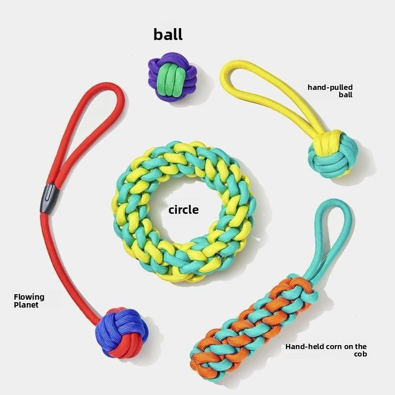 Set de juguetes de cuerda de algodón resistentes para perros