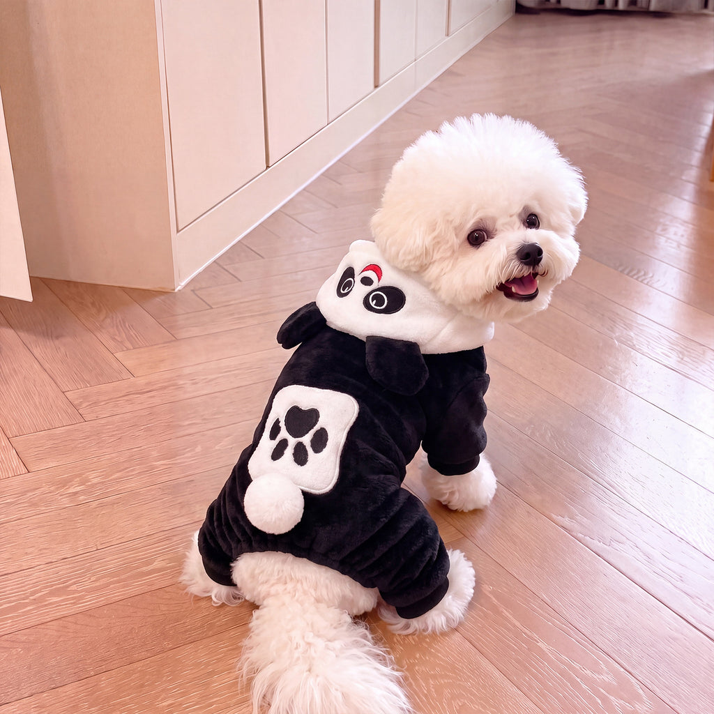 Abrigo polar con diseño de panda para perros
