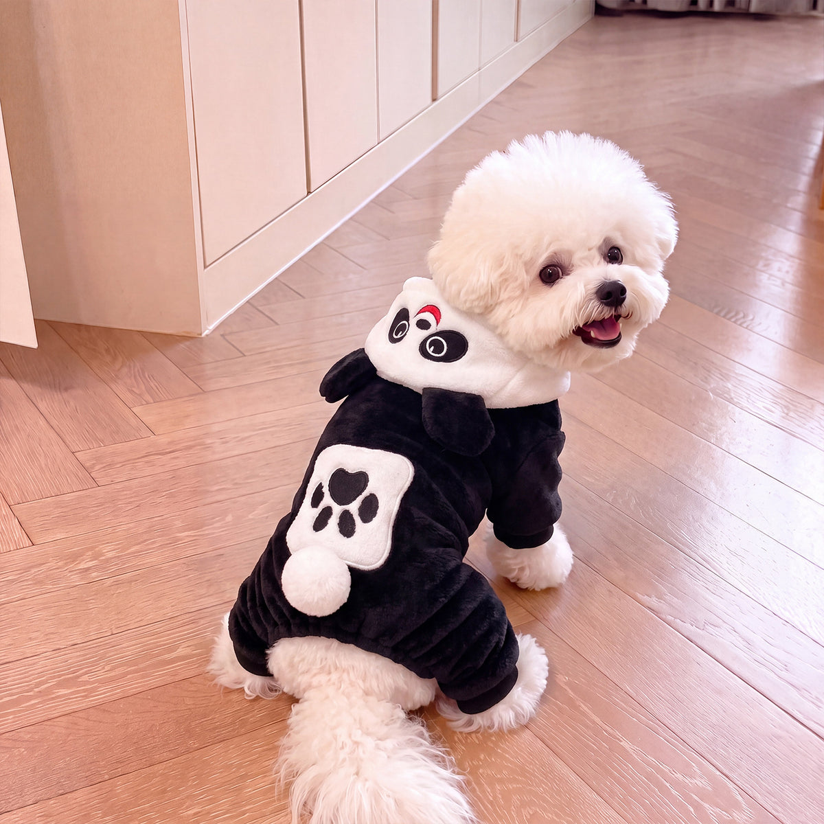 Abrigo polar con diseño de panda para perros