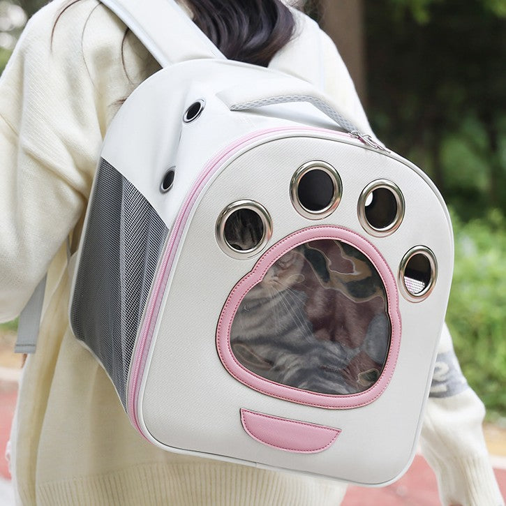 Mochila transportín plegable y transpirable para gatos y perros pequeños, foto 4 de 9