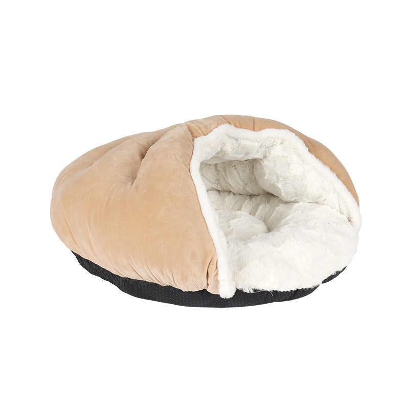 Cama cueva de felpa para perros y gatos