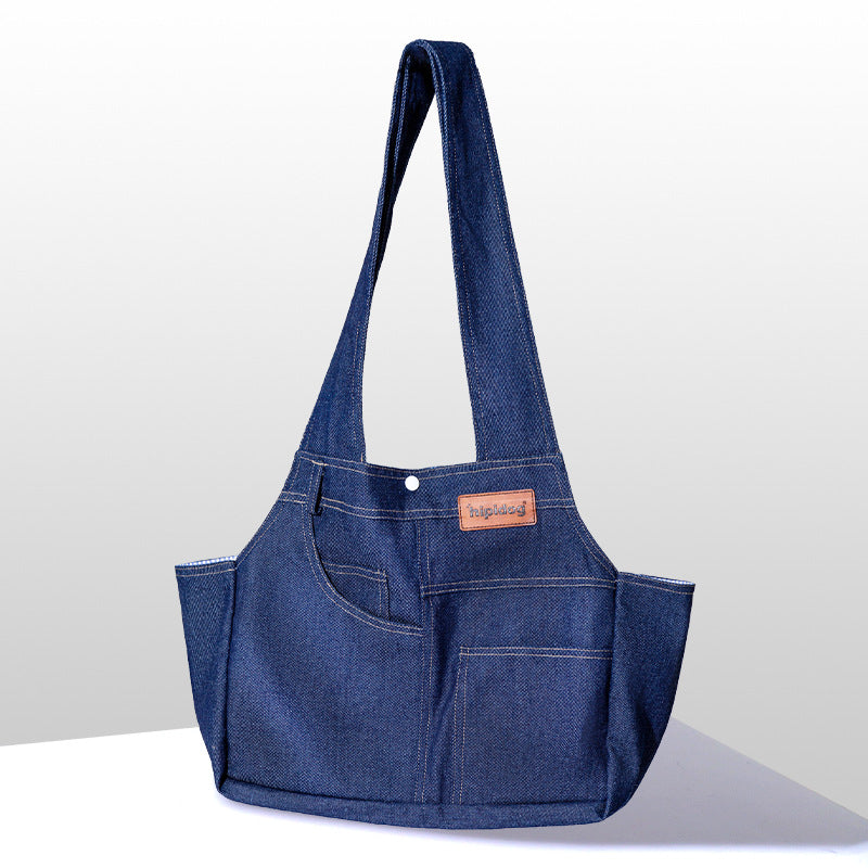 Mochila bandolera vaquera para perros y gatos