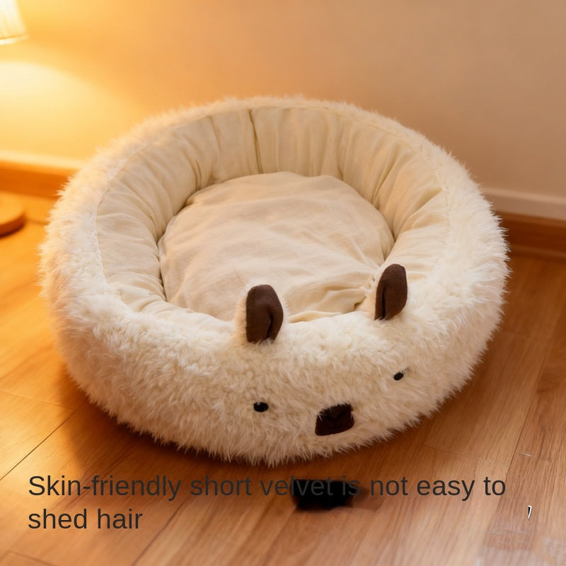 Cama nido cálida y lavable para perros