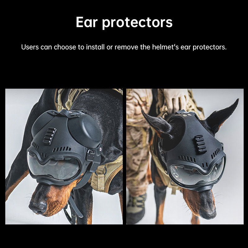 Casco táctico para perros con gafas, foto 2 de 8