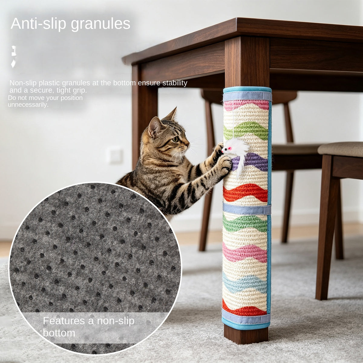 Rascador vertical de pared para gatos de sisal – Arcoíris · L