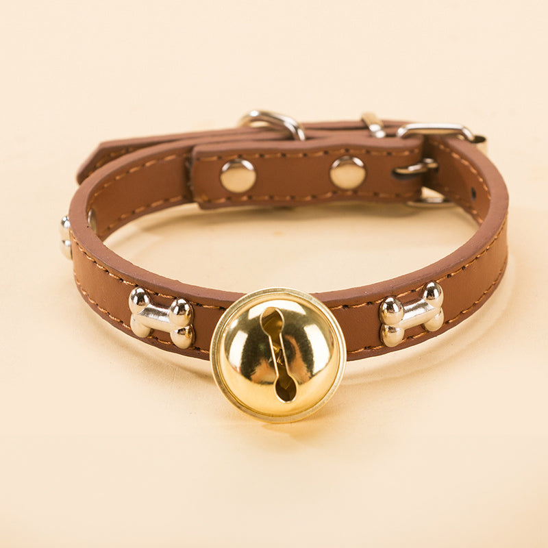 Cascabel con huella y hueso para collar de mascota