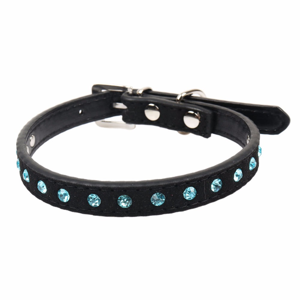 Collar negro ajustable con rhinestones para gatos, foto 2 de 9