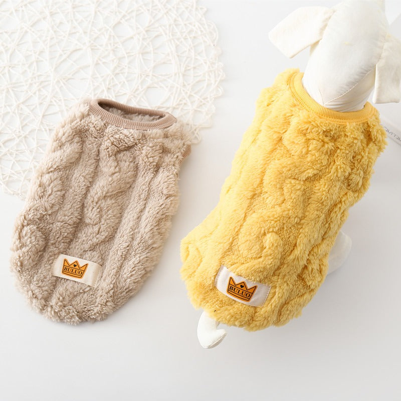 Chaleco cálido de terciopelo para perros y gatos