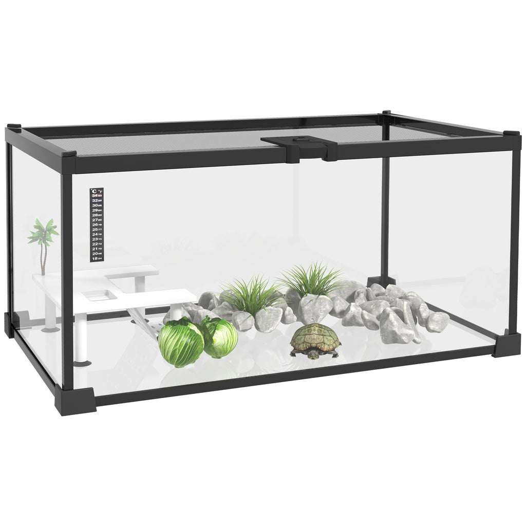 Terrario de vidrio para tortugas y reptiles pequeños