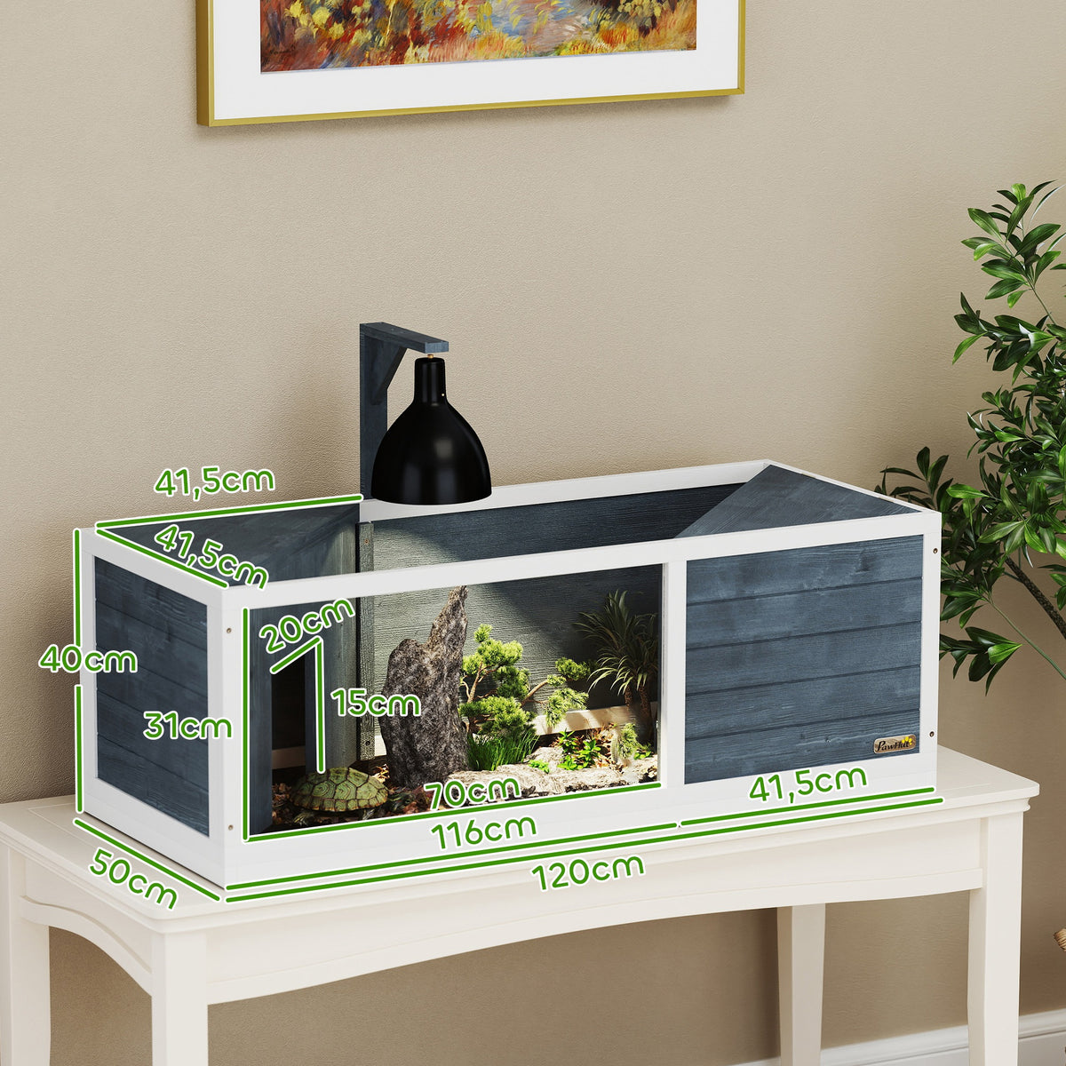 Casa para tortugas con 2 casetas