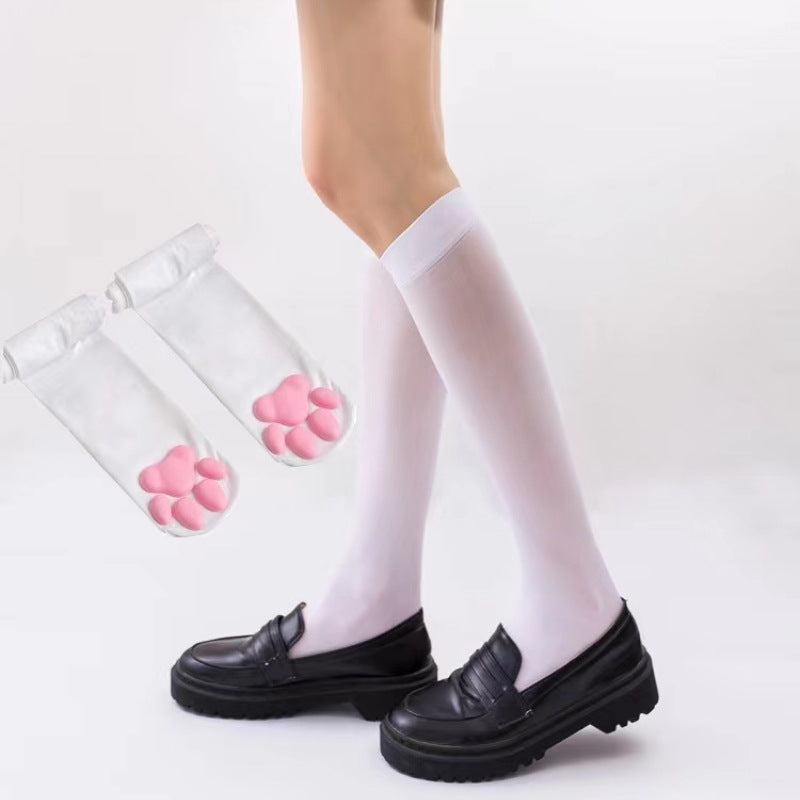 Calcetines con patas de gato 3D y almohadillas de silicona
