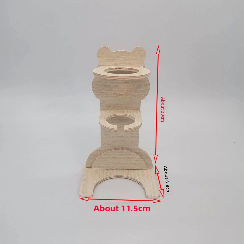Soporte de madera con forma de osito para bebedero de hámster, foto 2 de 8