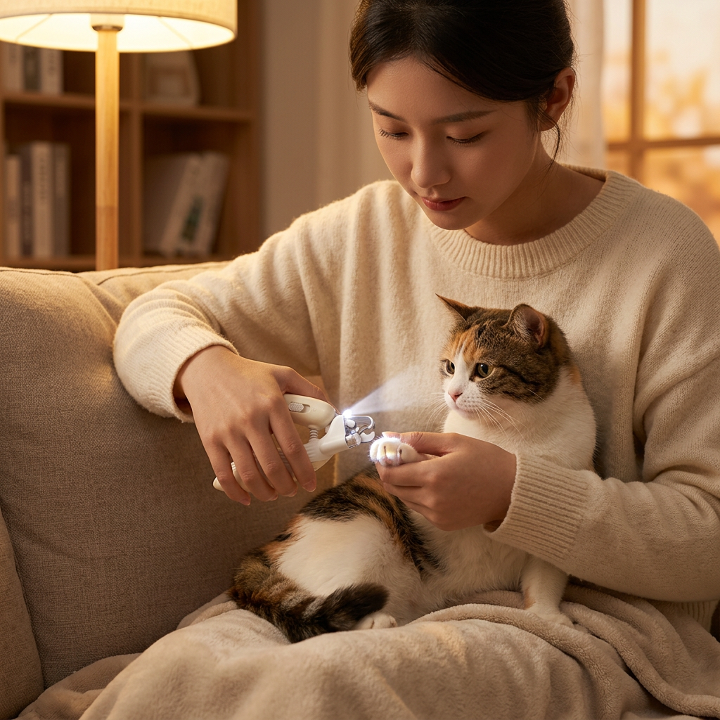 Cortauñas para perros y gatos con luz LED para ver la vena