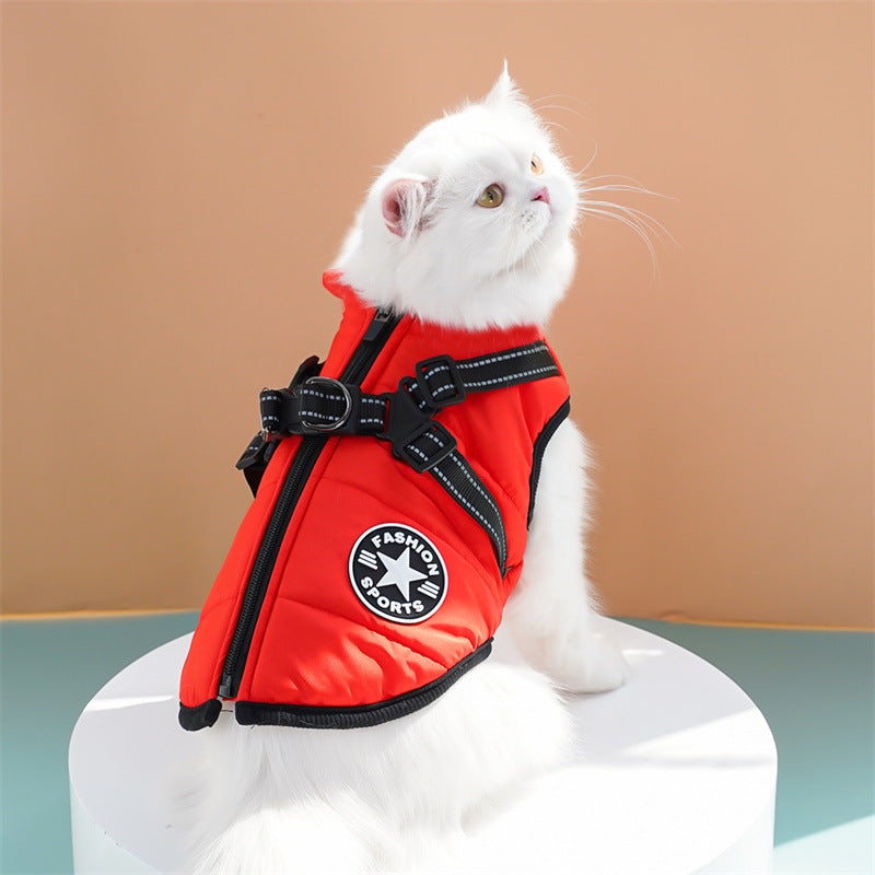 Chaleco acolchado de algodón para perros y gatos, foto 4 de 61