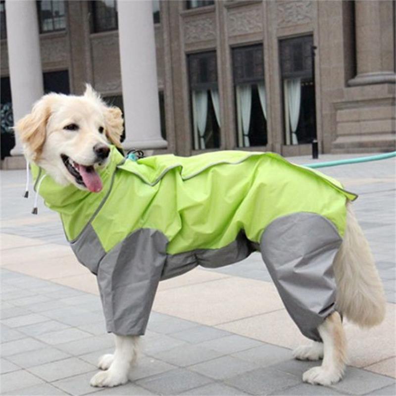 Chubasquero impermeable de cuatro patas con capucha para perros