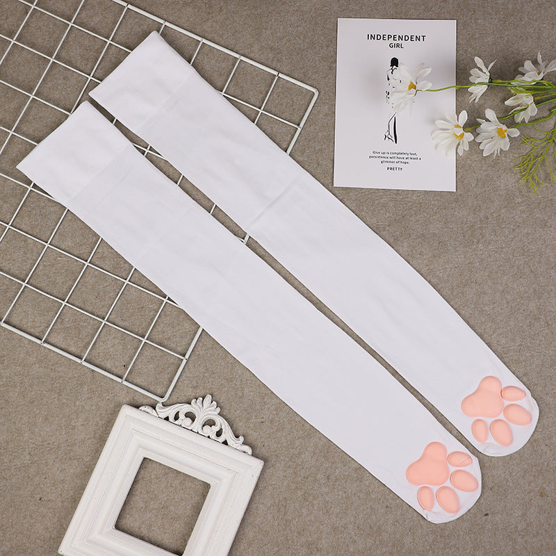 Calcetines con patas de gato 3D y almohadillas de silicona