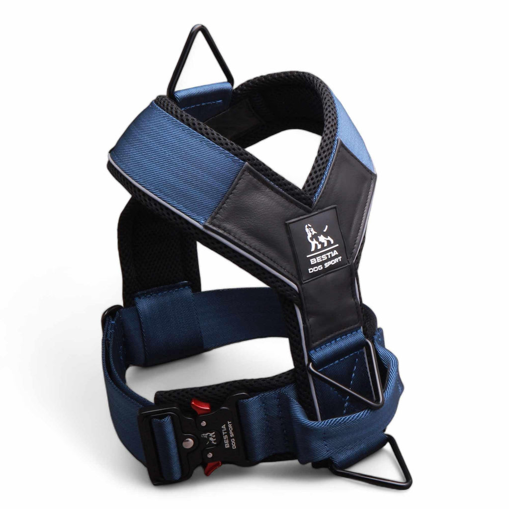 Arnés Bestia Dog Sport GripPro de alta resistencia en color azul