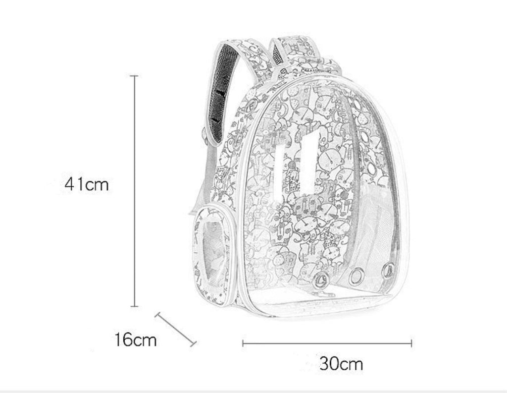 Mochila transportín con ventana burbuja para gatos y perros