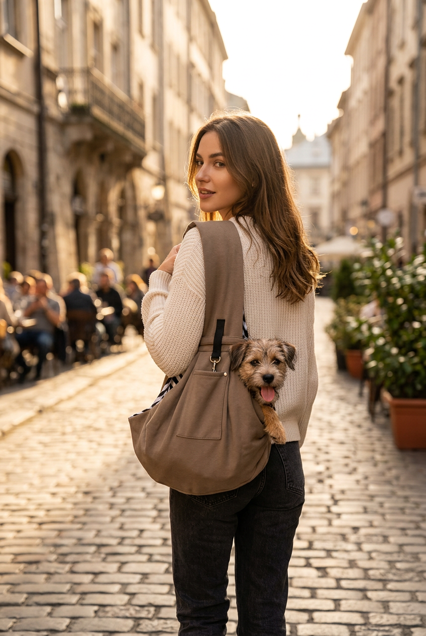Bolso bandolera reversible para perros y gatos pequeños