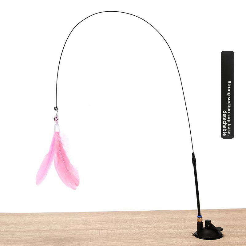 Juguete para gatos con plumas y ventosa