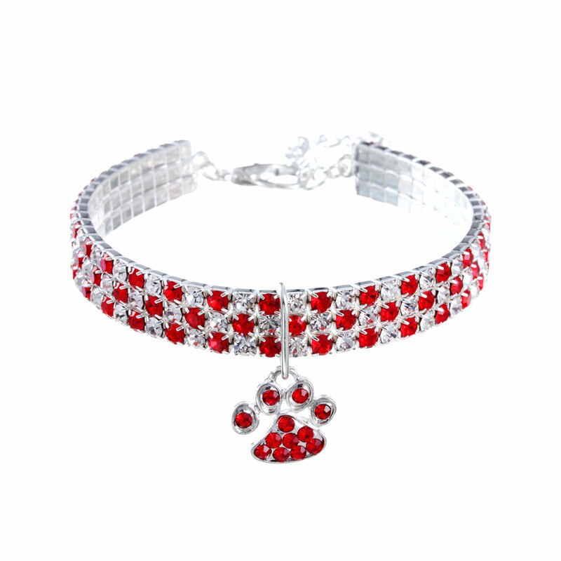 Collar ajustable con pedrería para perros y gatos