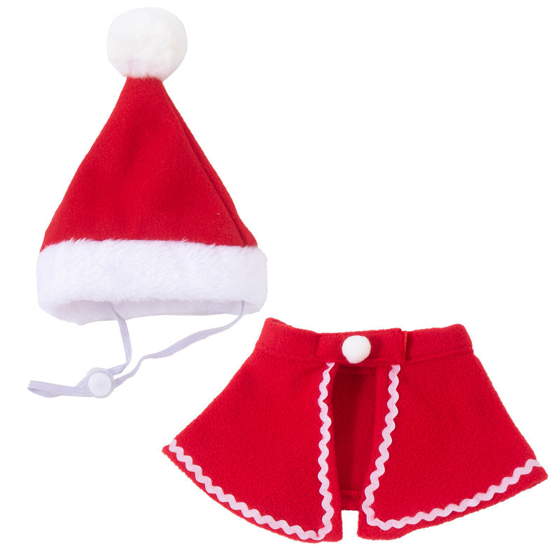 Disfraz navideño con capa para perros y gatos