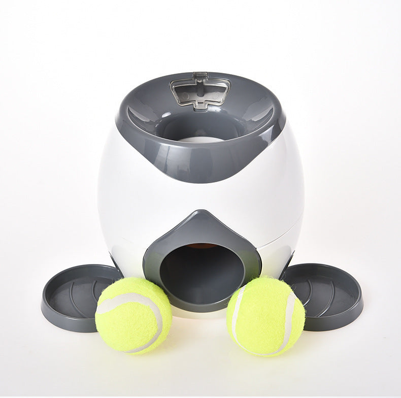 Lanzador de pelotas para perros con 2 bolas en color gris oscuro