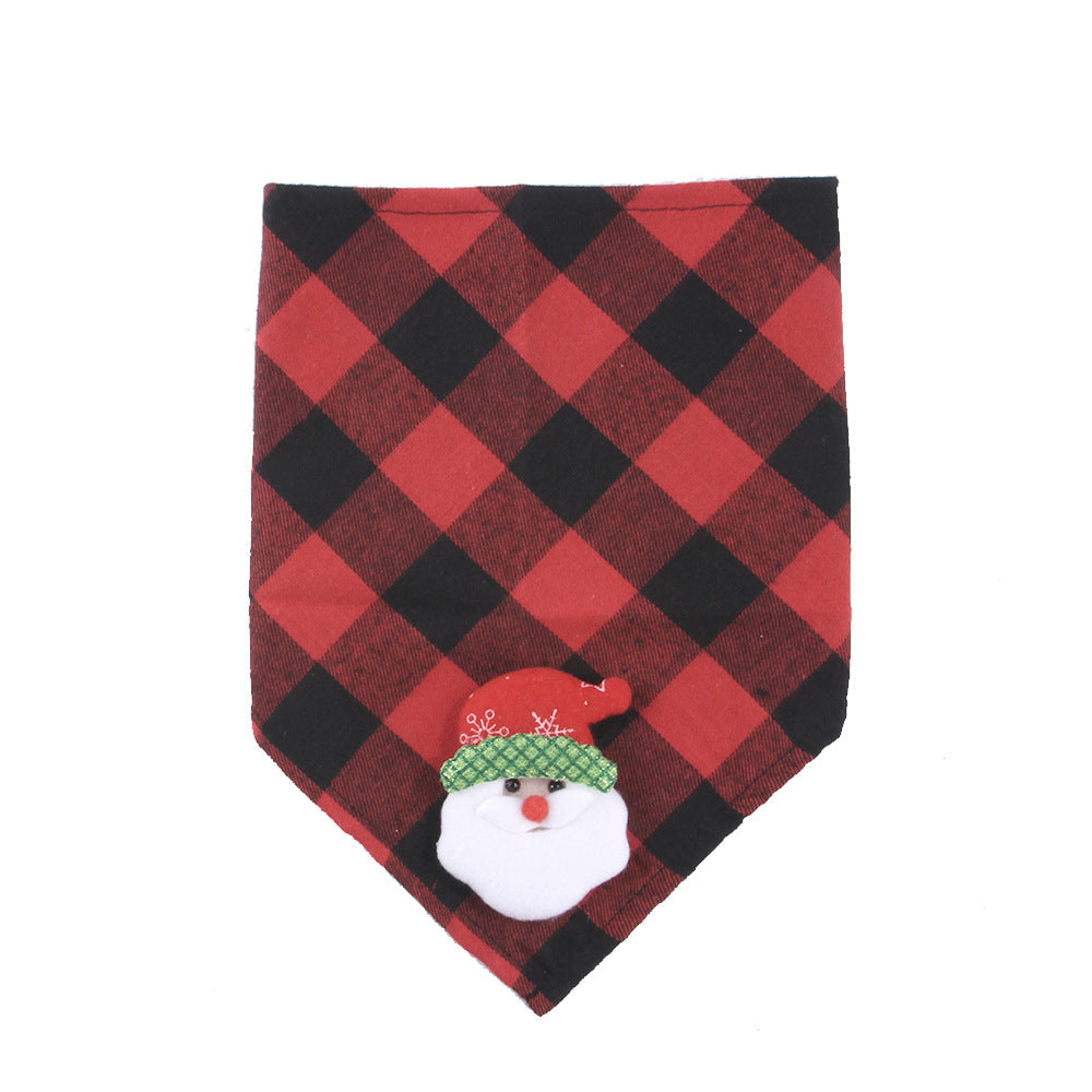 Bandana navideña de cuadros para perros y gatos