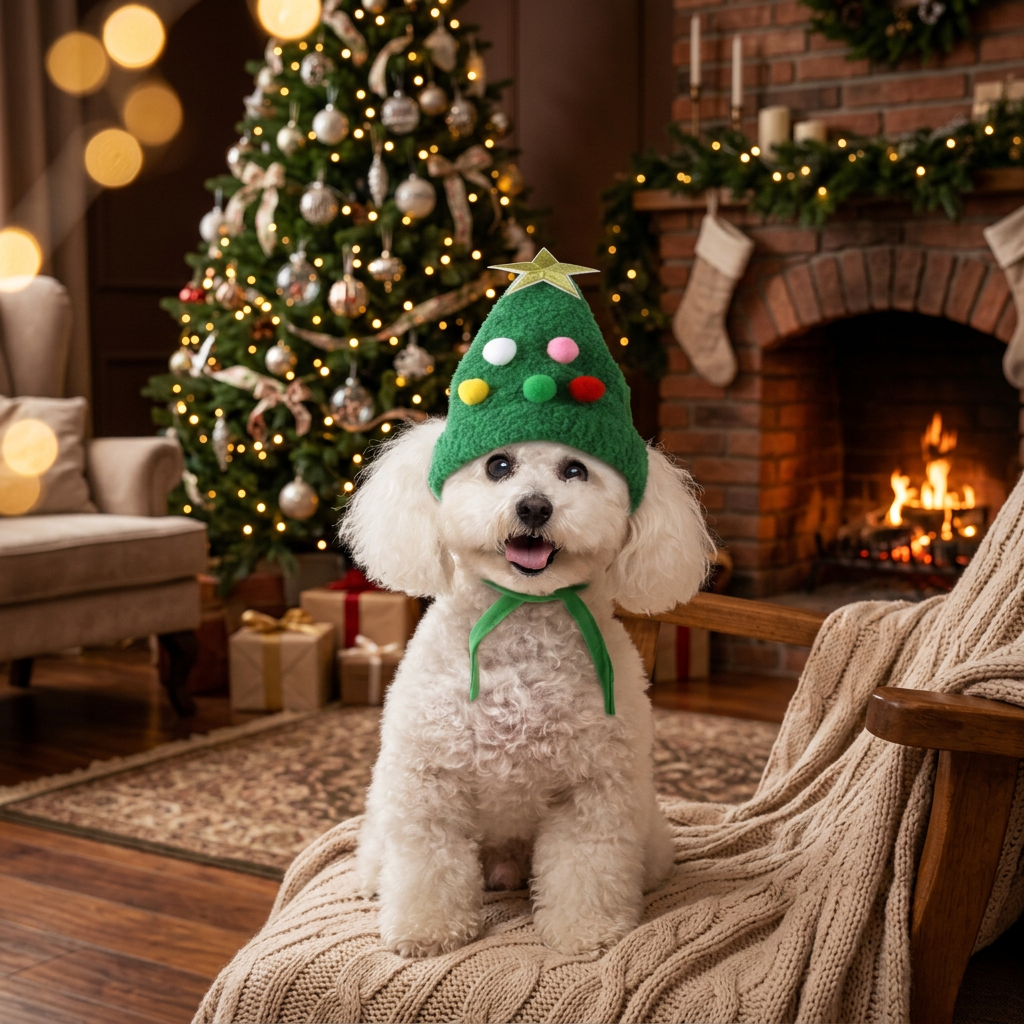 Gorro de árbol de Navidad para perros y gatos Pawsome Pets New York