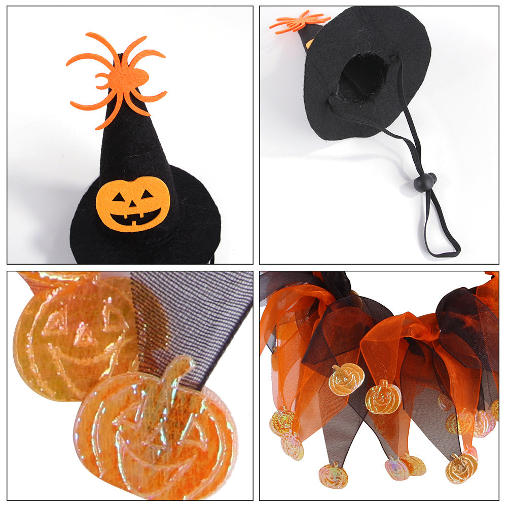 Disfraz de Halloween Pawsome Pets New York: sombrero de bruja y collar de tul