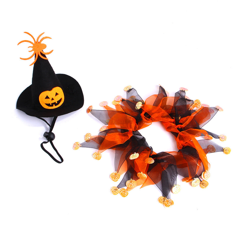 Disfraz de Halloween Pawsome Pets New York: sombrero de bruja y collar de tul, foto 2 de 3