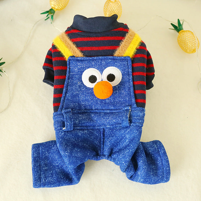 Disfraz de monstruo azul con peto Pawsome Pets New York