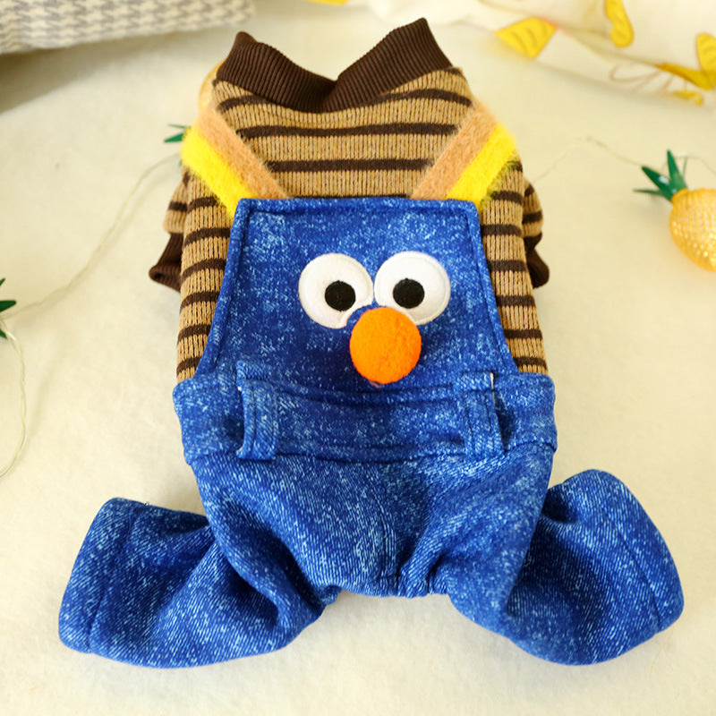 Disfraz de monstruo azul con peto Pawsome Pets New York, foto 2 de 2