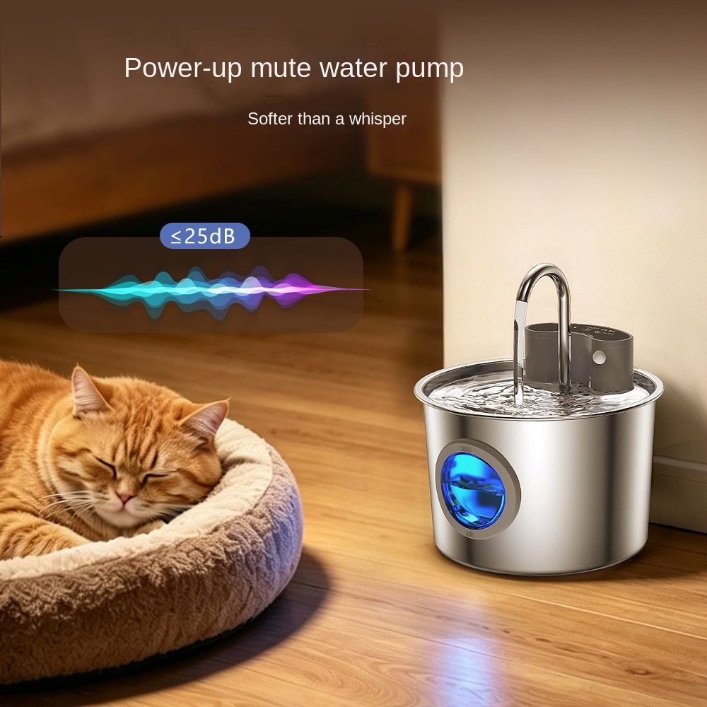 Fuente de agua automática de acero inoxidable para gatos