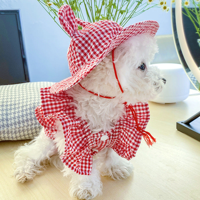 Vestido de princesa Pawsome Pets New York con sombrero y babero