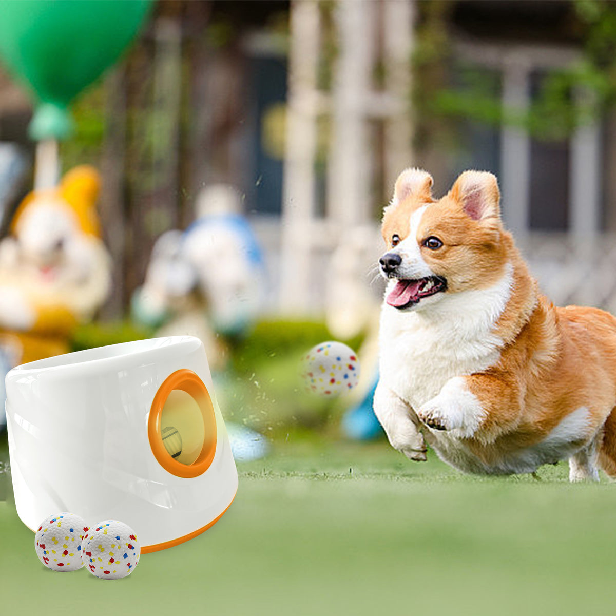 Lanzador automático de pelotas recargable para perros