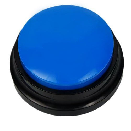 Botón de Comunicación con Voz para Perros y Gatos – Base negra, azul intenso