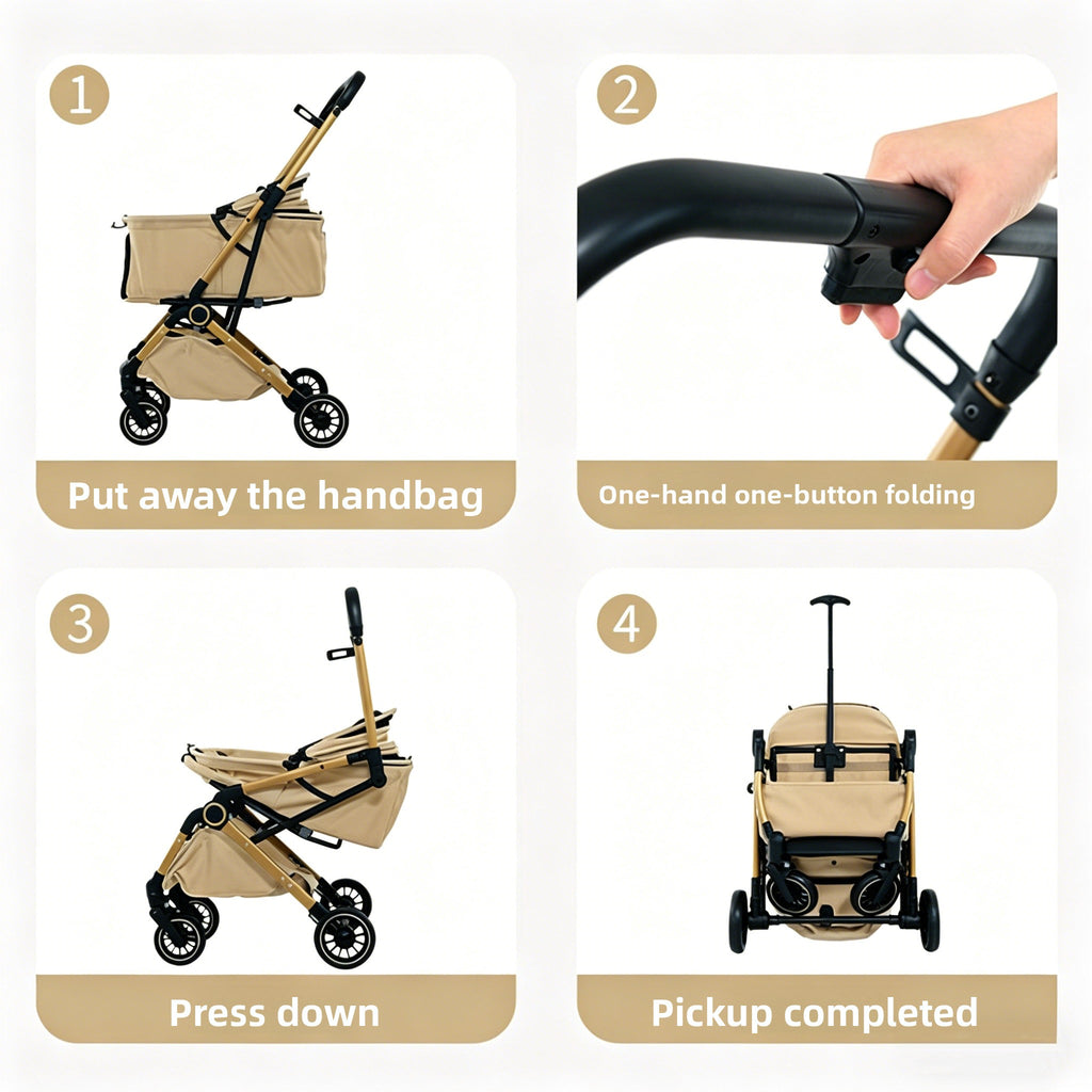 Carrito plegable para gatos y perros pequeños