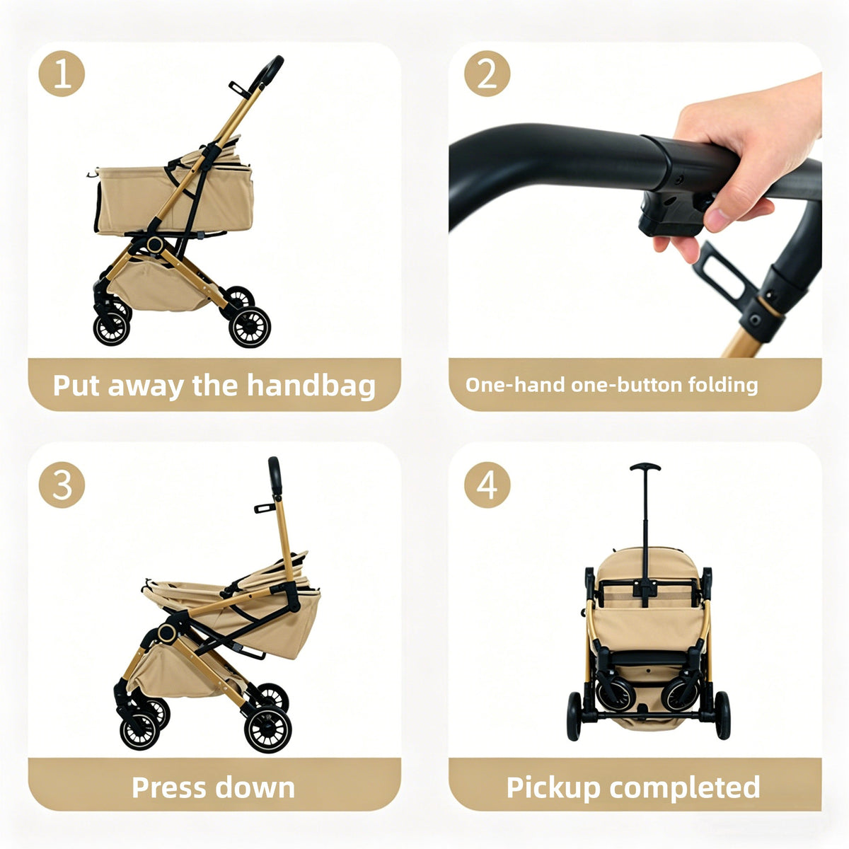 Carrito plegable para gatos y perros pequeños