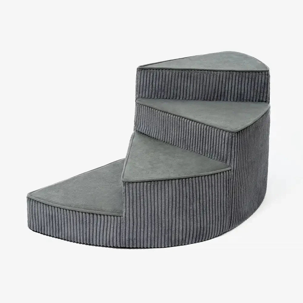 Escalera giratoria para perros con funda lavable – Gris oscuro, derecha
