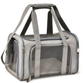 Transportín plegable y transpirable para perros y gatos en color gris