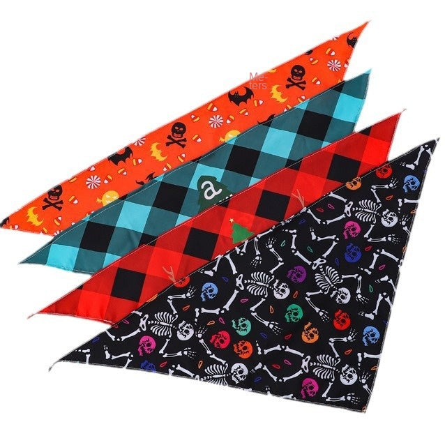 Bandana de nylon para perros y gatos con diseño festivo
