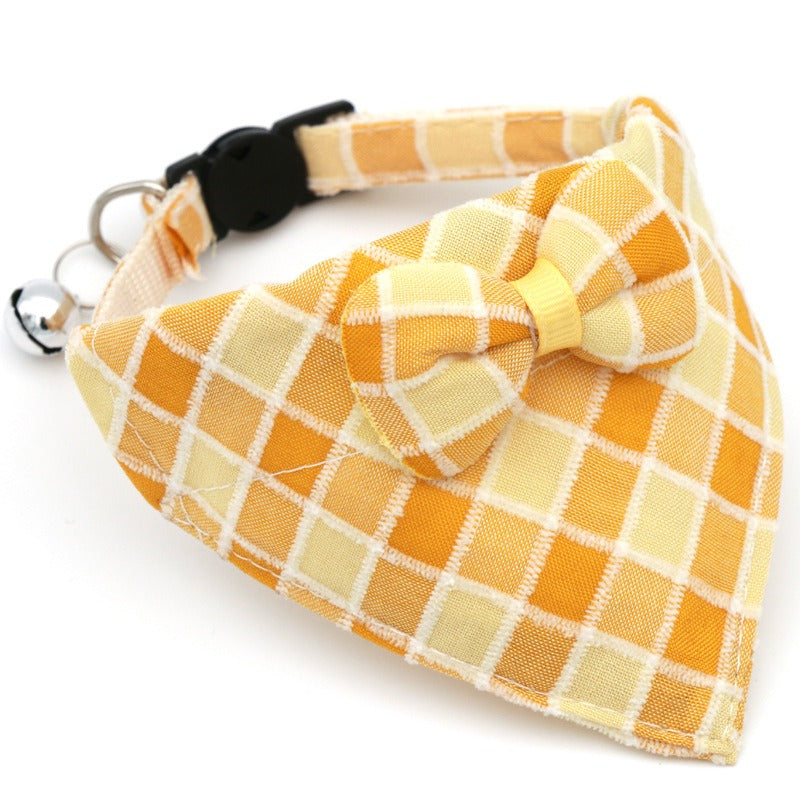 Collar pañuelo con lazo para perros y gatos en color amarillo