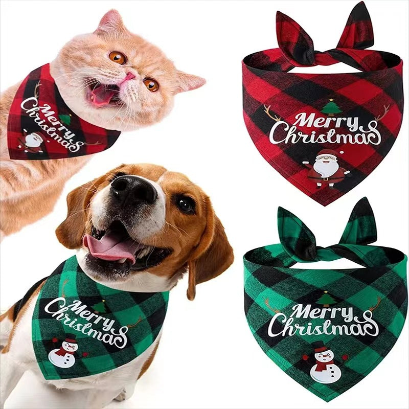 Pañuelo triangular navideño para perros y gatos, 45 x 45 x 65 cm