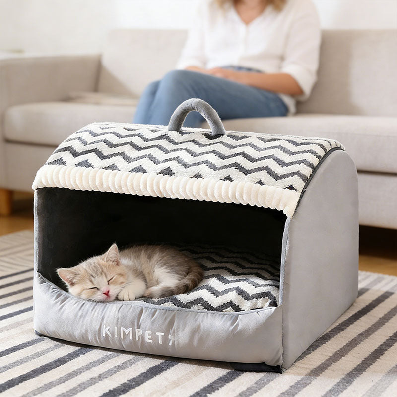Cama cueva acolchada para perros y gatos