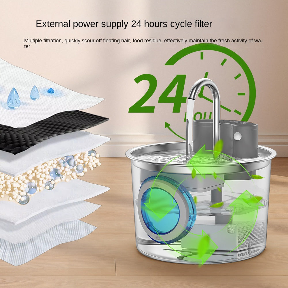 Fuente de agua automática de acero inoxidable para gatos