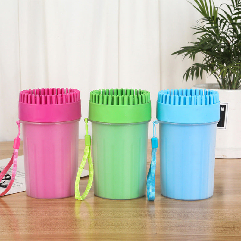 Vaso limpiapatas portátil para perros