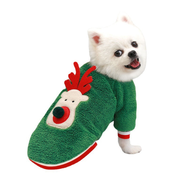 Jersey navideño de forro polar para perros y gatos